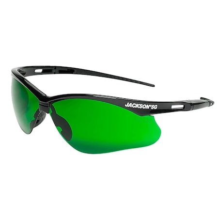 Jackson Safety Safety Glasses, Anti-Scratch, Shade 3.0 IR Lens, Black Frame, Half-Frame 50008